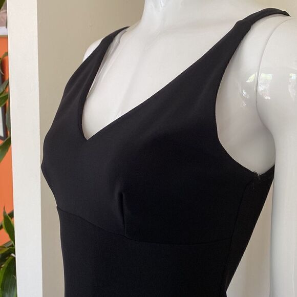 Vintage 90's Black Ribbed Stretch Mini Dress Size Small - Picture 4 of 13